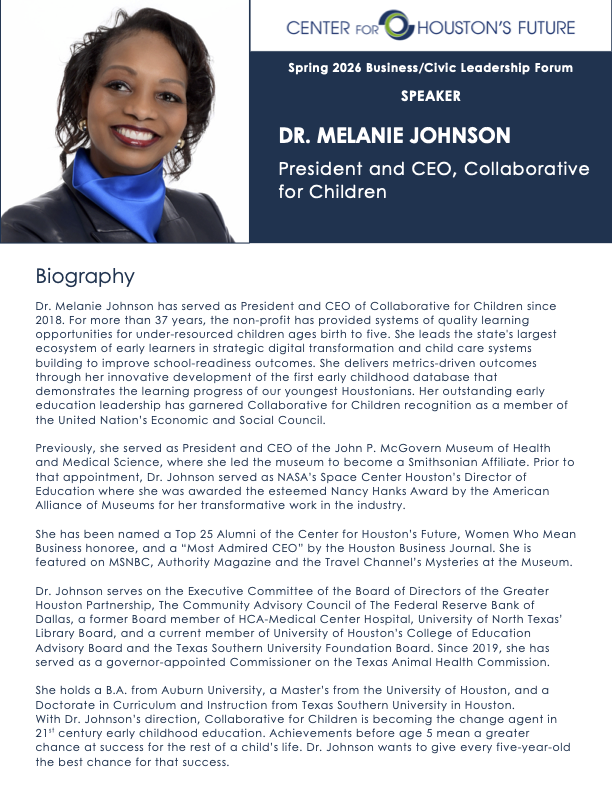 DR. MELANIE JOHNSON President and CEO, Collaborative for Children