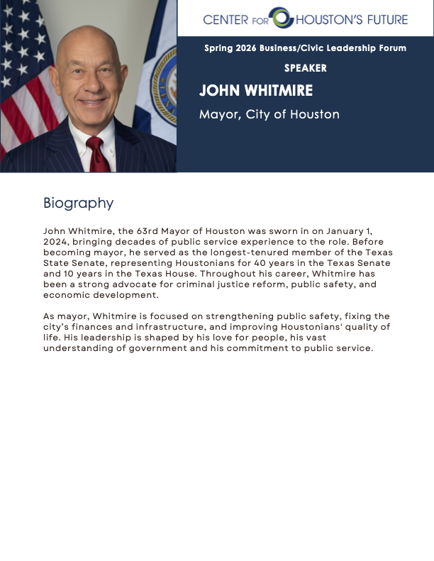JOHN WHITMIRE Mayor, City of Houston